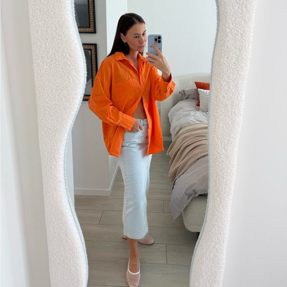 H&M Orange Button-Up Blouse – Casual & Chic, Size M - Picture 1 of 12